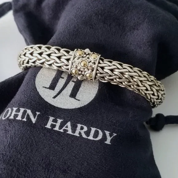 SOLD -JOHN HARDY - 11mm Jaisalmer 18K Gold & Sterling Silver Bracelet *Stunning! - Picture 4 of 6
